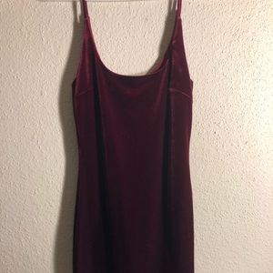 Maroon Velvet Dress